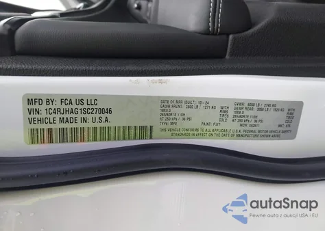 2025 Jeep Grand Cherokee Altitude X 4X4 из США, поврежденный, VIN 1C4RJHAG1SC270046